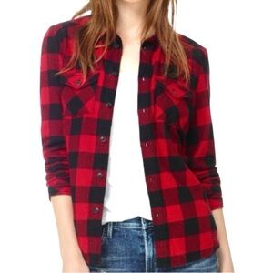 Thread & Supply 100%Rayon Plaid Button Down Shirt ♥️🖤